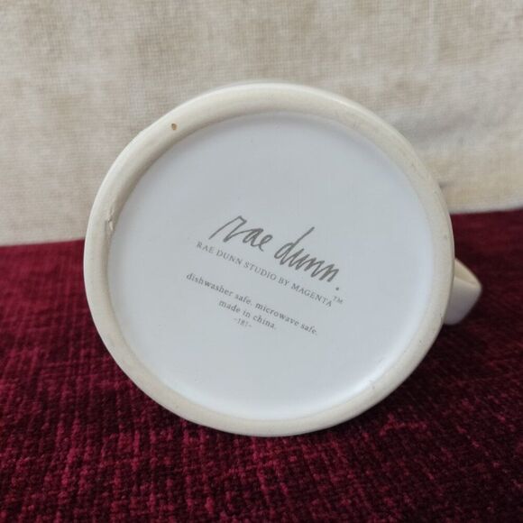 RARE White Rae Dunn Studio Boutique by Magenta ENJOY Coffee Mug - Picture 4 of 6